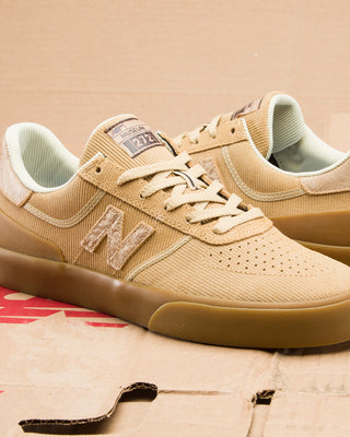 New Balance Numeric x Museum 272 Shoes in Wheat/Brown with tear-off panels.