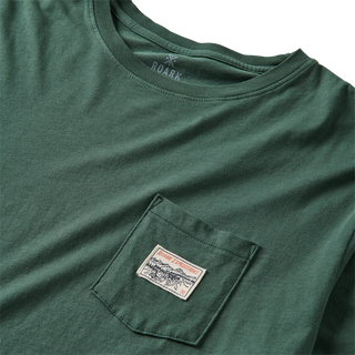 Roark Expedition Pocket Tee in Tundra, short-sleeve, 100% cotton, designed for comfort and adventure.