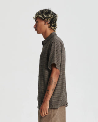 Critical Slide Society Rounder Shirt - Brown, relaxed cotton fit.