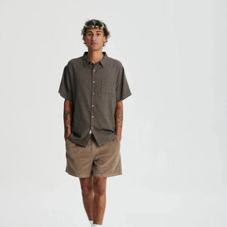 Critical Slide Society Rounder Shirt - Brown, relaxed cotton fit.