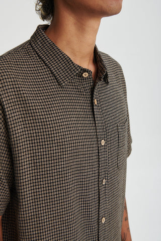 Critical Slide Society Rounder Shirt - Brown, relaxed cotton fit.