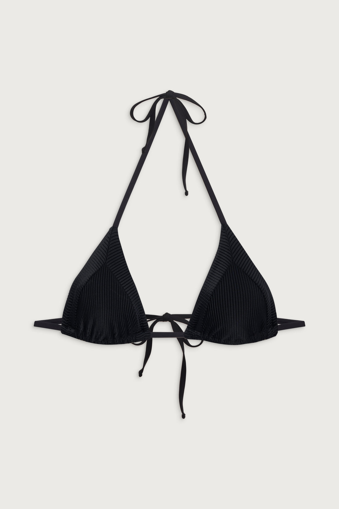 Frankies Bikinis Sky Ribbed Triangle Bikini Top Black – Drift House