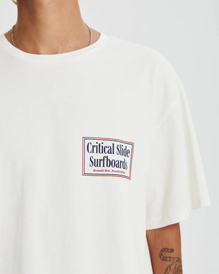 Critical Slide Society Offset Tee - Vintage White, logo design.