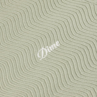 Dime MTL Wave Knit SS Shirt in Sage with wavy cable knit pattern.