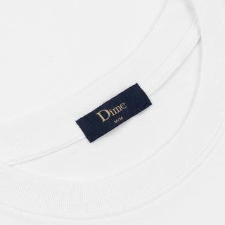 Dime Salon T-Shirt in White with screen-printed graphic and 100% cotton construction.