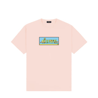 Pale Peach tee with bold Dime logo and musician references.