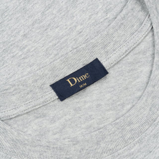 Dime MTL Classic Small Logo T-Shirt in Heather Gray with embroidered logo.