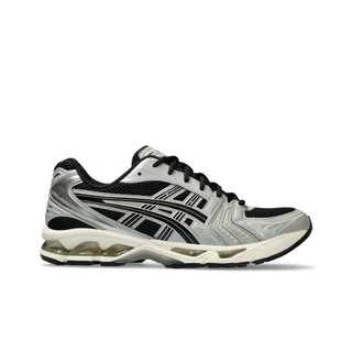 ASICS GEL-KAYANO 14 Shoes in Black/Seal Grey, eco-friendly and featuring updated materials with GEL® cushioning.