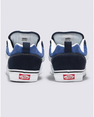 Vans Knu Skool shoes in Navy/True White with puffy tongue, chunky laces, and 3D Sidestripe™.