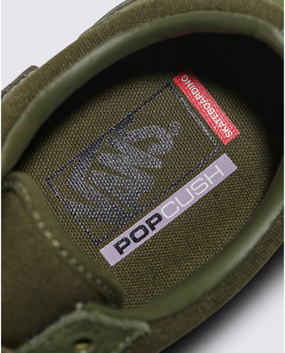 Vans Skate Old Skool Shoes in Mono Olive with DURACAP™ reinforcement and SickStick™ gum rubber for enhanced durability.