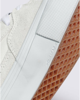 Vans Skate Half Cab Shoe in blanc de blanc suede and canvas.