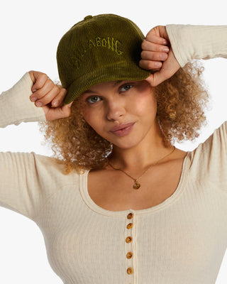 Billabong Dad Cap in Avocado with curved brim and adjustable snapback.