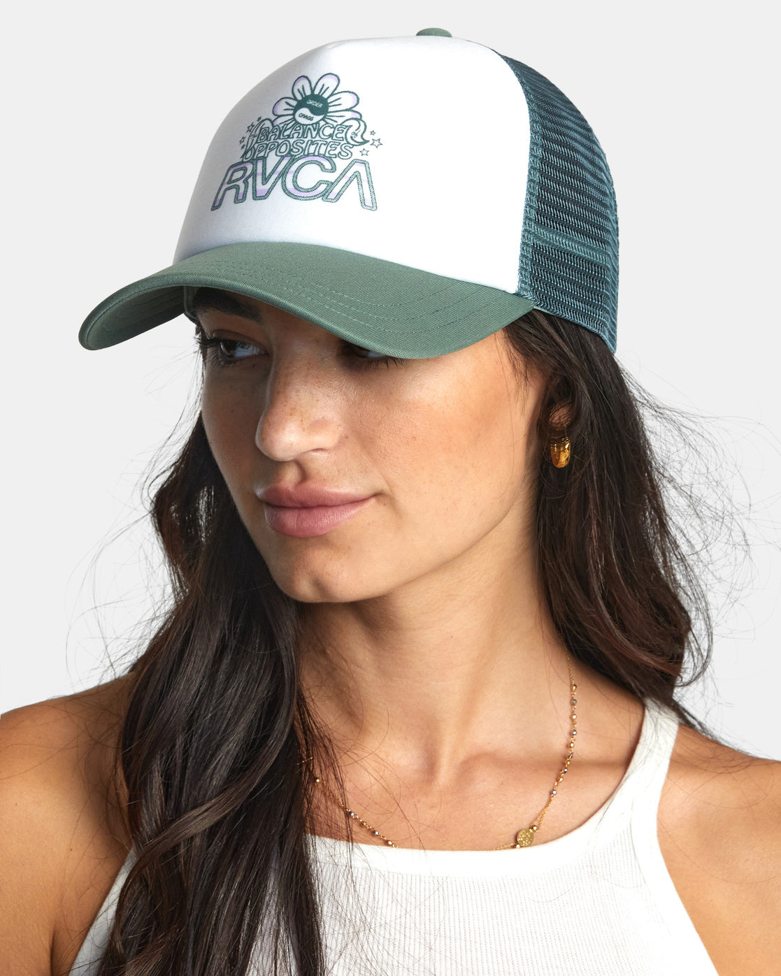 Rvca foamy store trucker hat