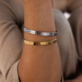 ALCO Jewelry 18K gold-plated Solstice cuff, hypoallergenic.