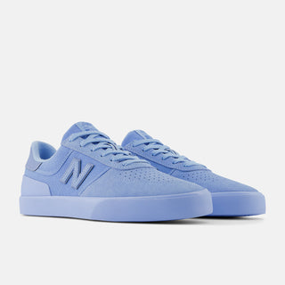 New Balance Numeric Jake Hayes 272 skate shoe in Baby Blue with suede and canvas upper, vulcanized sole, and one-piece toe design.