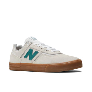 New Balance Numeric Jamie Foy 306 Shoes, Sea Salt/Green, vulcanized outsole.