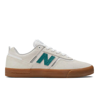 New Balance Numeric Jamie Foy 306 Shoes, Sea Salt/Green, vulcanized outsole.