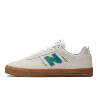 New Balance Numeric Jamie Foy 306 Shoes, Sea Salt/Green, vulcanized outsole.