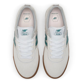 New Balance Numeric Jamie Foy 306 Shoes, Sea Salt/Green, vulcanized outsole.