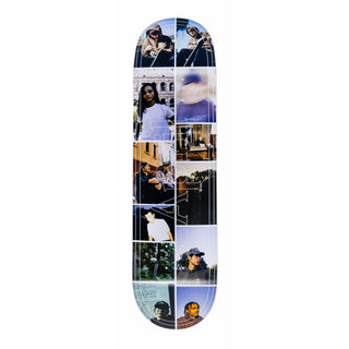 April Skateboards OG Logo board with team montage photo print, 32.2" x 8.5".