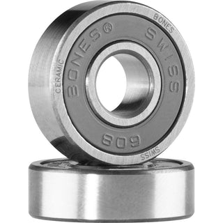 Bones Swiss Ceramic Skateboard Bearings, 8-pack for maximum speed and durability.