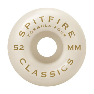 Spitfire Formula Four Classic Skateboard Wheels in White/Green Classic Swirl, medium profile, Formula Four Urethane.