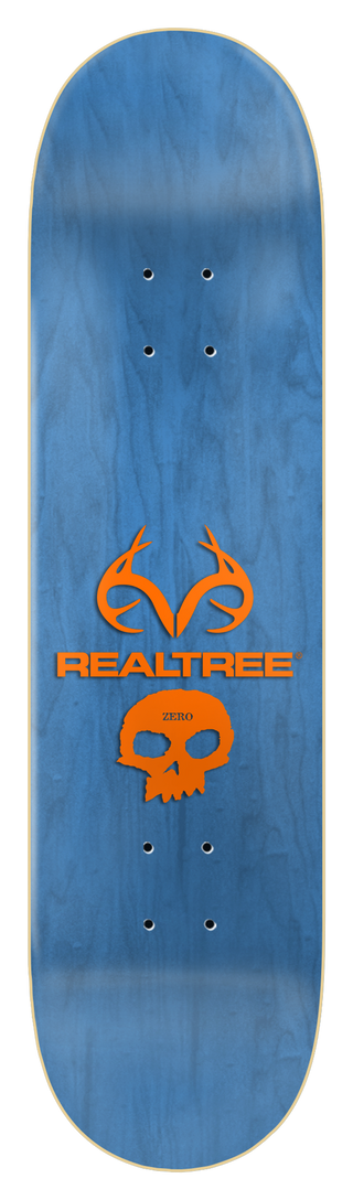 Zero x Realtree Orange Skull Skateboard Deck, 8.25", Resin7 construction, matte bottom transfer.