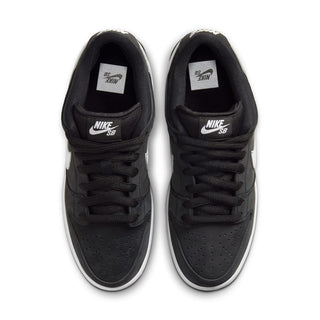 Nike SB Dunk Low Pro in Black/White-Black-Gum Light Brown with nubuck leather and Zoom Air cushioning.