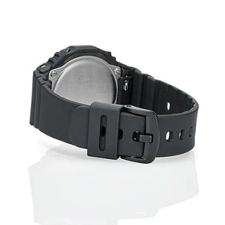 G-SHOCK GMAS2100-1A watch with matte black finish, metallic indices, octagonal design.