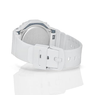 G-SHOCK GMAS2100-7A, matte white, metallic indices, octagonal, shock resistant, water resistant.