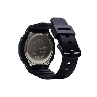 G-SHOCK GMAS2100-1A watch with matte black finish, metallic indices, octagonal design.